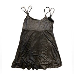 Mini Spaghetti Strap Silver Dress🥰